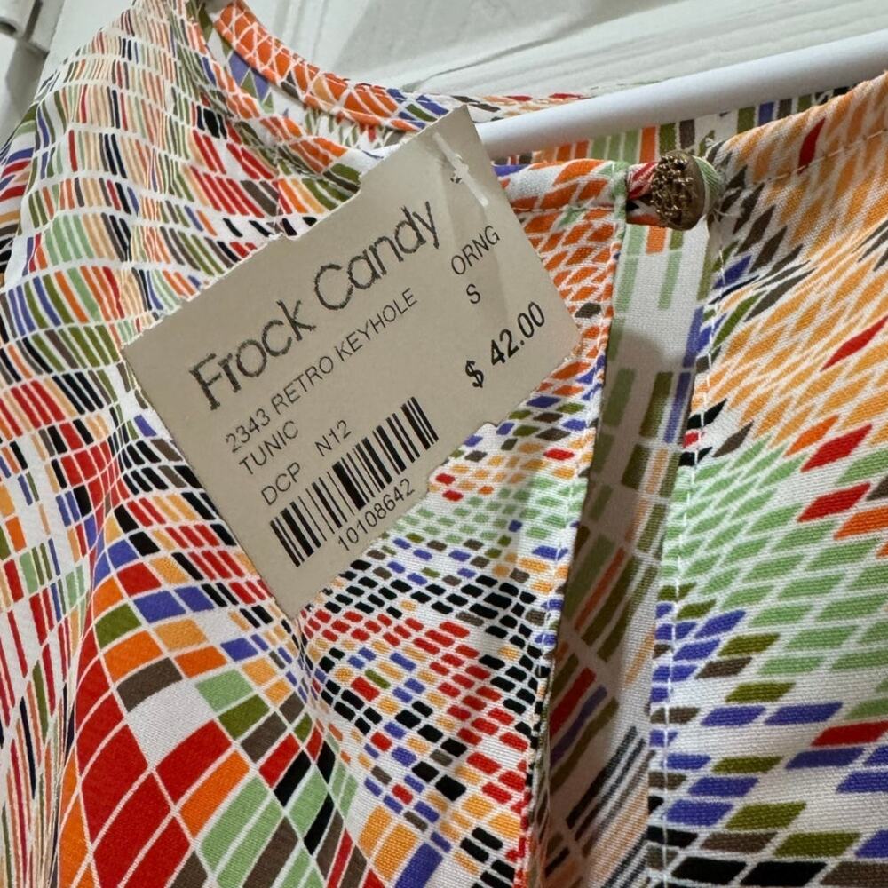 NWT Fresh Tart Keyhole Retro Multicolor Tunic Dress Women's Small / Medium - Picture 2 of 10